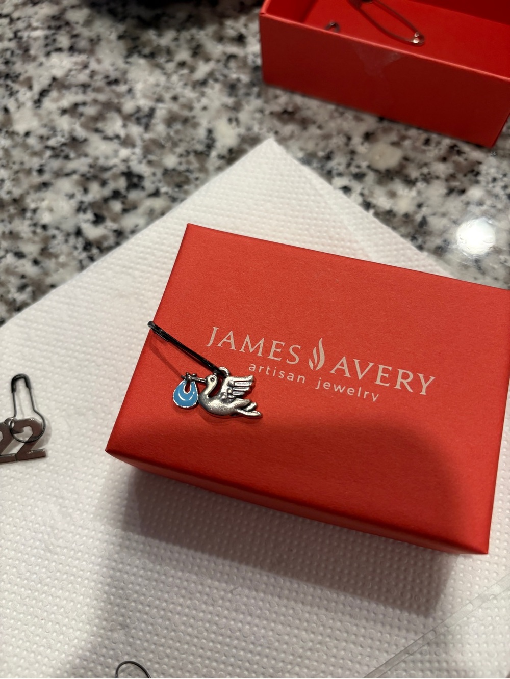 James Avery Silver Dove Blue stork Charm